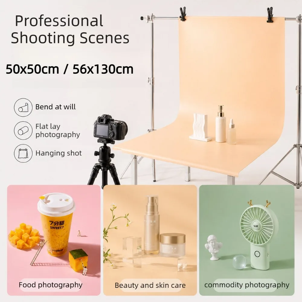 Matte PVC Photography Backdrop Seamless Solid Color Photo Background, Waterproof for Product Photoshoot Flat Lay Still Life
