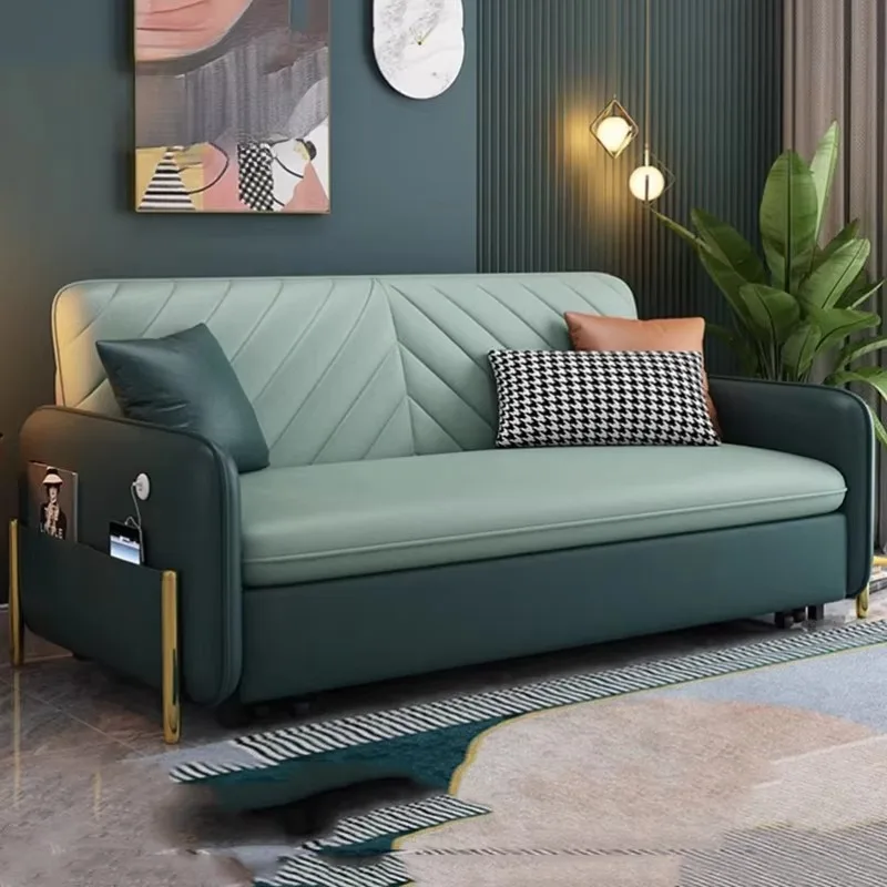 

Modern Simple Foldable Sofas Beds Lounge Green Europe Fancy Salon Room Modular Sofas Green Nordic Divano Letto Home Furniture