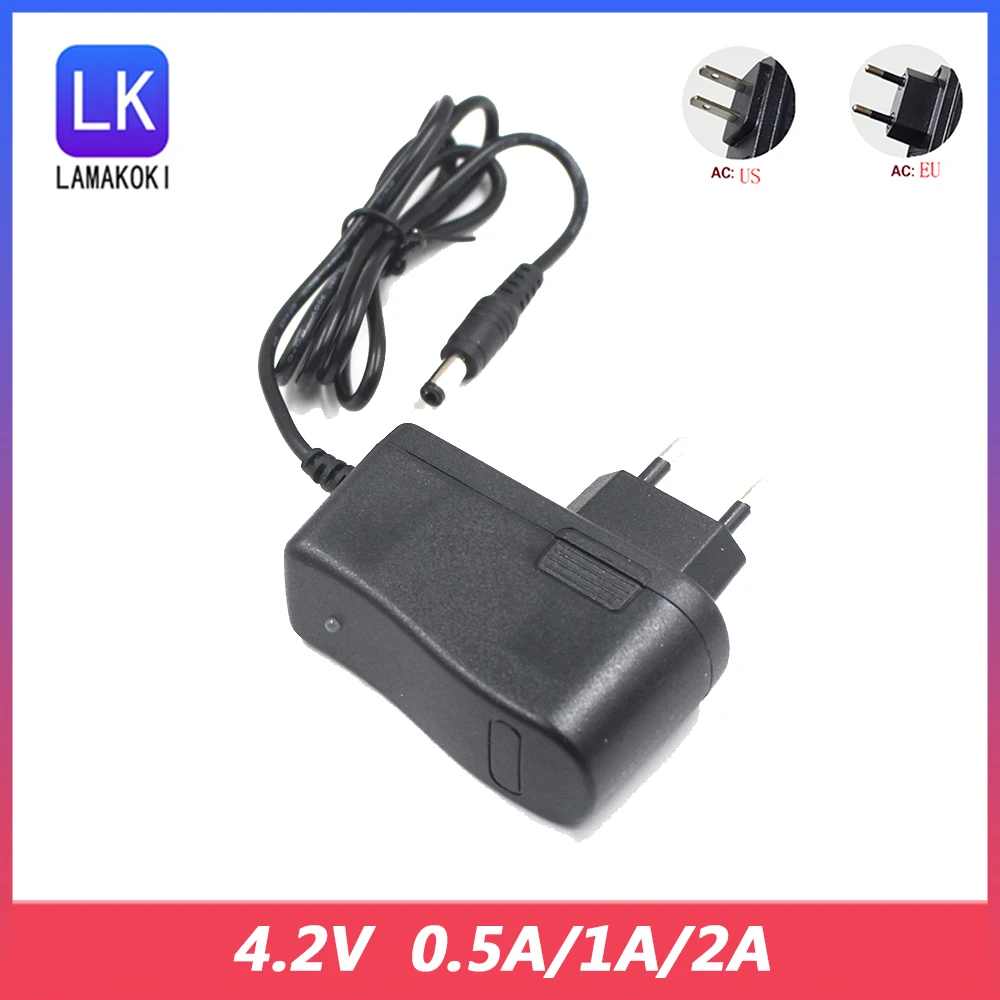 AC 100-240V DC 4.2V 500MA 1A 2A for Polymer lithium Battery Charger Power Supply Adapter 4.2 V Volt for Flashlight Headlight