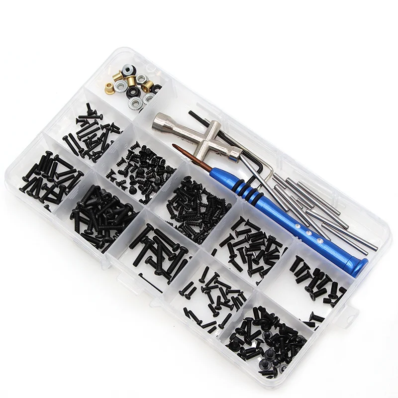 RC Car Tool & Metal Screws Nuts Box Kit Set Allen Key Machine Wire Bolt Wrench for Wltoys 1/14 144001 Model Toy Part Accessories