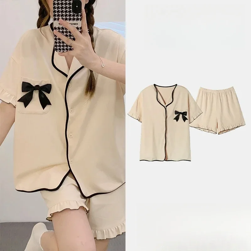 

Women's Pajamas Homewear Suit Female Spring and Summer Cotton Korean Version of the Lovely Students Casual Small Fresh Homewear