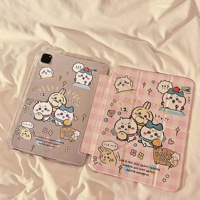 جديد ينطبق آي باد تشيكاوا الوردي شقة Kawaii واقية أنيمي الكرتون قوس لطيف 11/10 واقية هدايا للفتيات