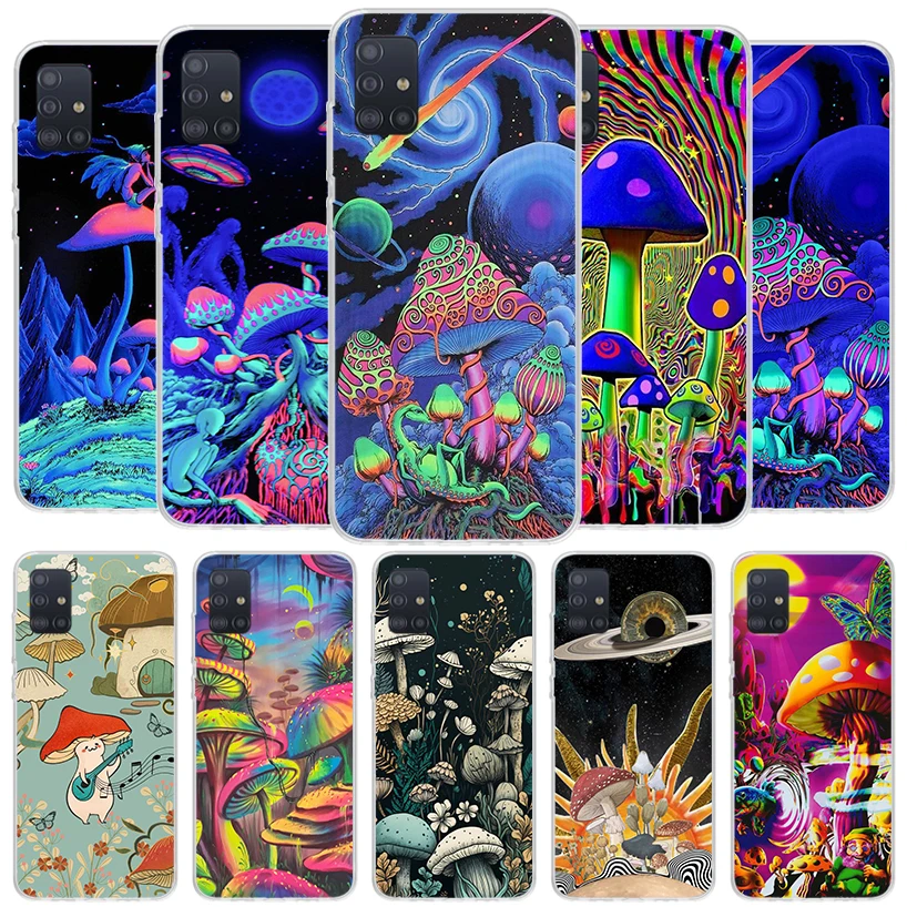 Weird Mushroom Psychedelic Cover Phone Case For Samsung A51 A41 A31 A21S A71 A50S A40 A30S A20E A10S A6 A7 A8 A9 Plus Soft Funda