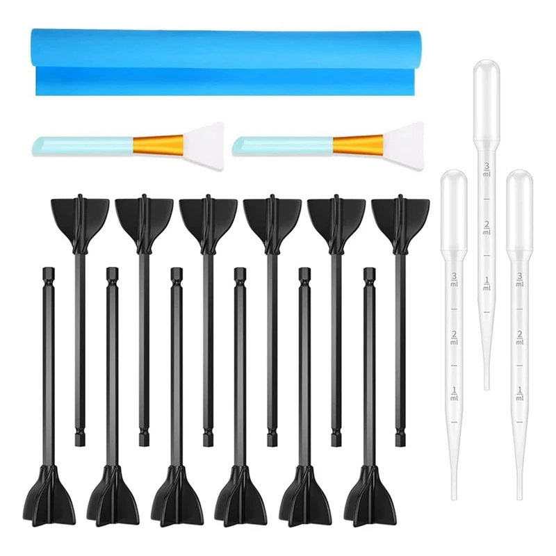 1 Set Epoxy Resin Stirring Rod Dyed Resin Stirring Stick 12 Resin Stirring Rods 1 Silicone Pad Pipette Dropper