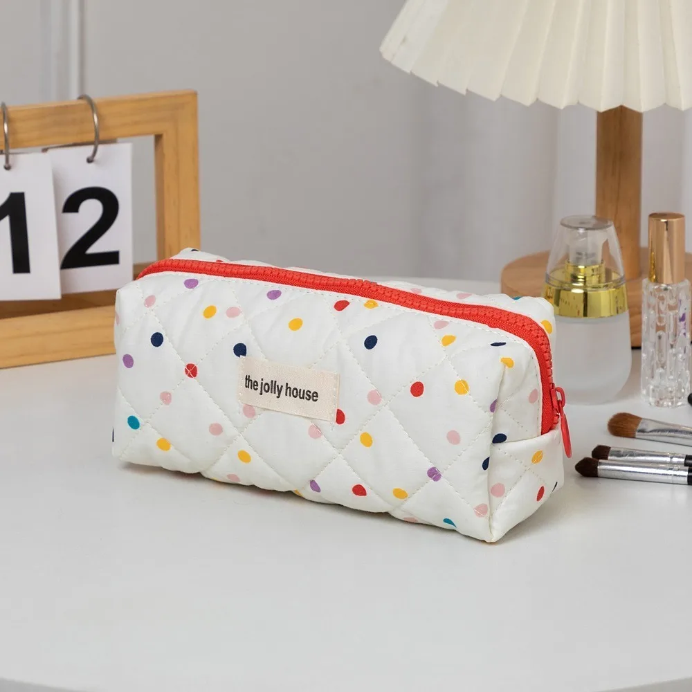 High Quality Cartoon Pen Bag Multi-color Large Capacity Pencil Case Dot Multi-functional Stationery Storage Bag Students Gift