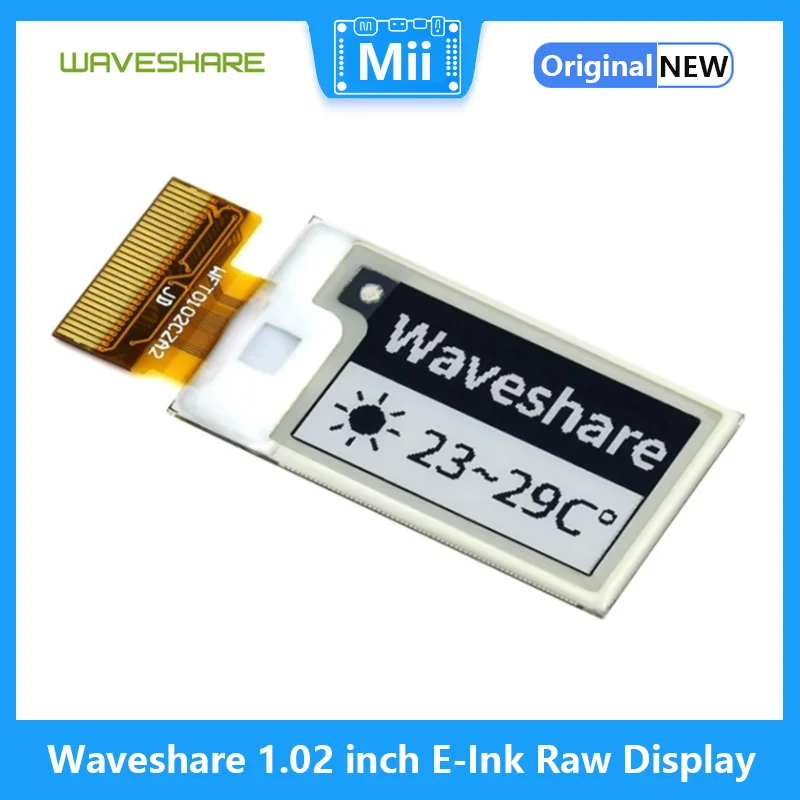 Waveshare 1.02 inch E-Ink Raw Display, 128*80 resolution,black/white dual-color, SPI interface, without PCB