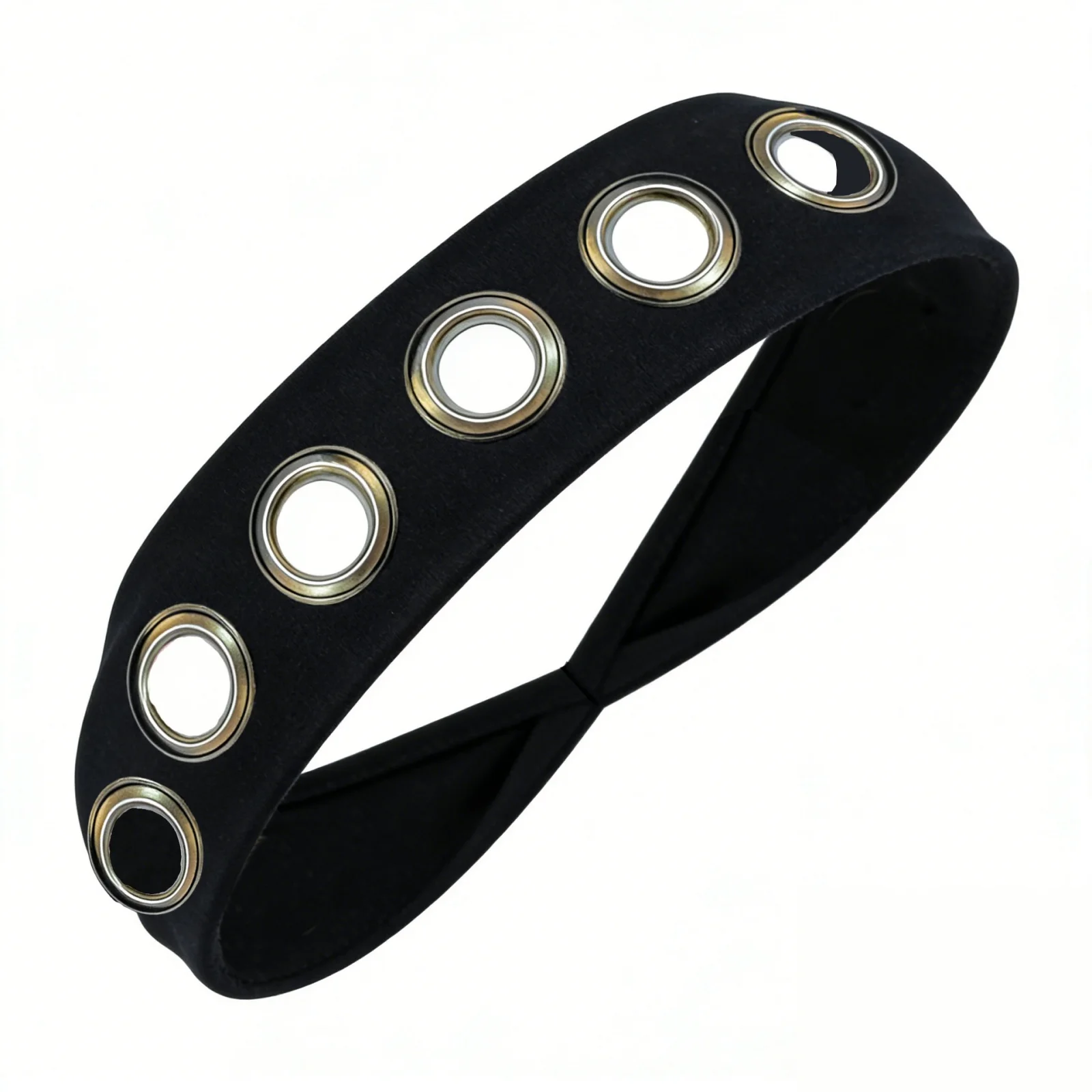 1 Stück breites, einfarbiges Stirnband mit Metallösen, Punk-Haarreif, modisches, rutschfestes Haar-Accessoire für Frauen, Alltag und Freizeit – Detail 4