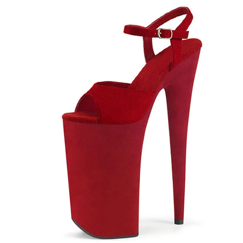 Sexy waterproof platform fashionable 26cm super high heel pole dance shoes casual velvet sky-high women's sandals