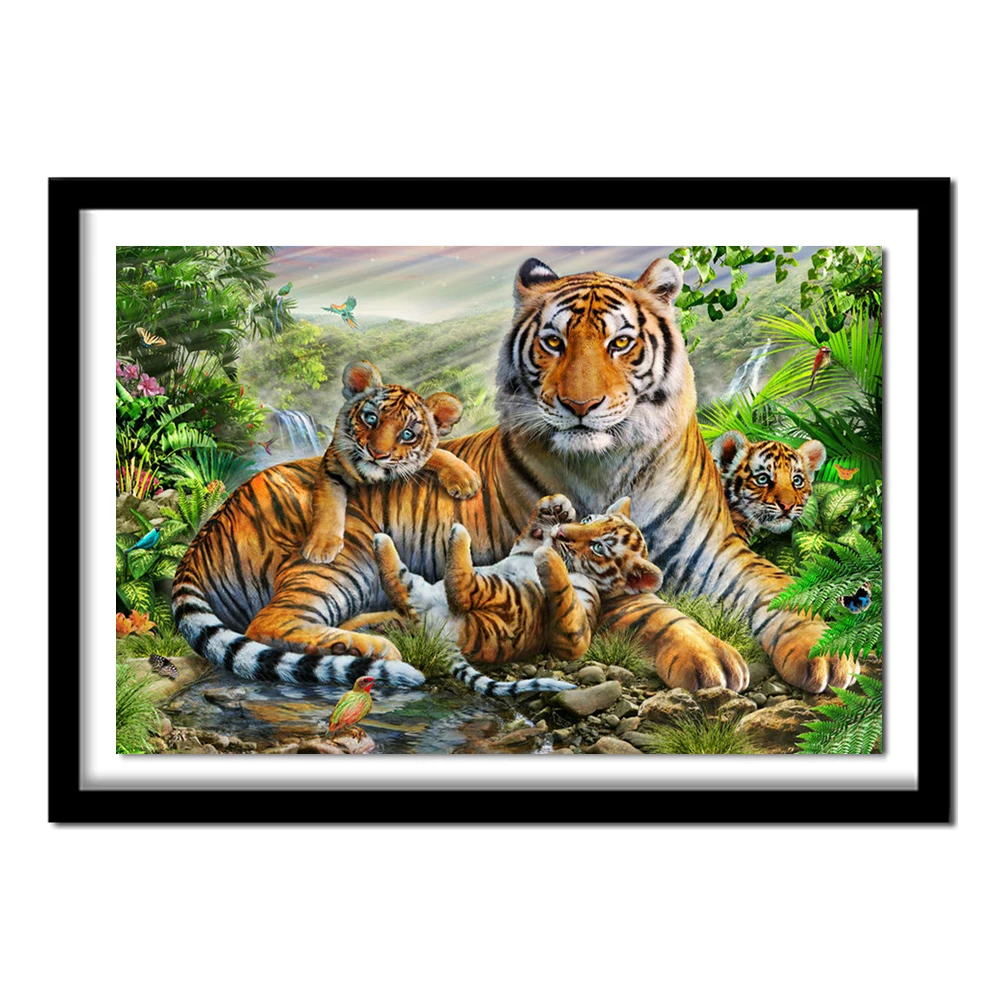 DIY Diamond Painting Tiger Diamond Embroidery Animals Picture Of Rhinestones Diamond  Cross Stitch Decor Gift