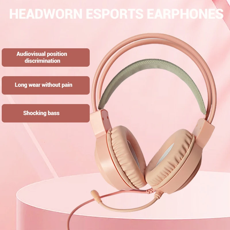 New wired pink noise cancelling computer universal headphones