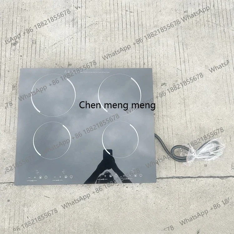 New arrive 4 electric recessed mirror black tempered glass stove, kitchen household stove