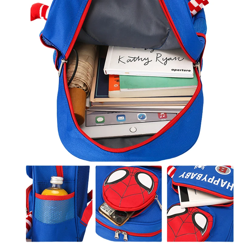 Spiderman Schoolbag Marvel Super Heroes Backpacks Pupil School Bag Cartoonanime Kindergarten Backpack Children\'s Travel Bag Gift