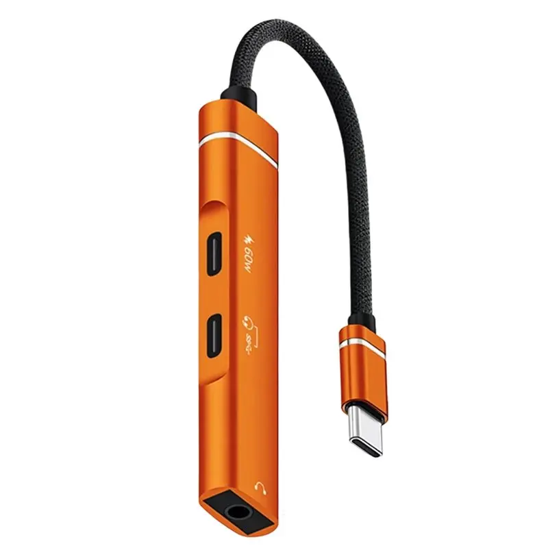 X64A-Type-C HUB Splitter DAC Audio 3.5 Adapter For Converting Mobile Phones Tablets To Digital Analog Audio Conversion