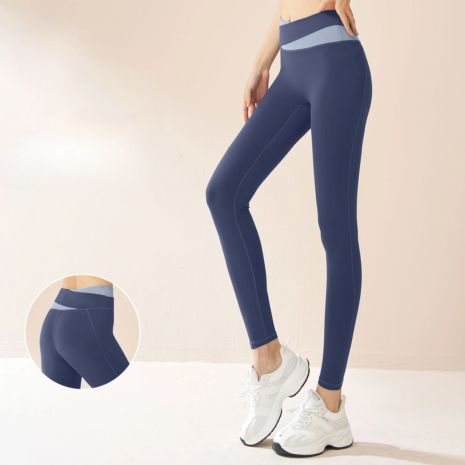 Pantaloni da Yoga a vita alta nudi con coulisse nuova donna pantaloni da palestra con sollevamento dell'anca ad asciugatura rapida Leggings da corsa stretti pantaloni sportivi per le donne Q502