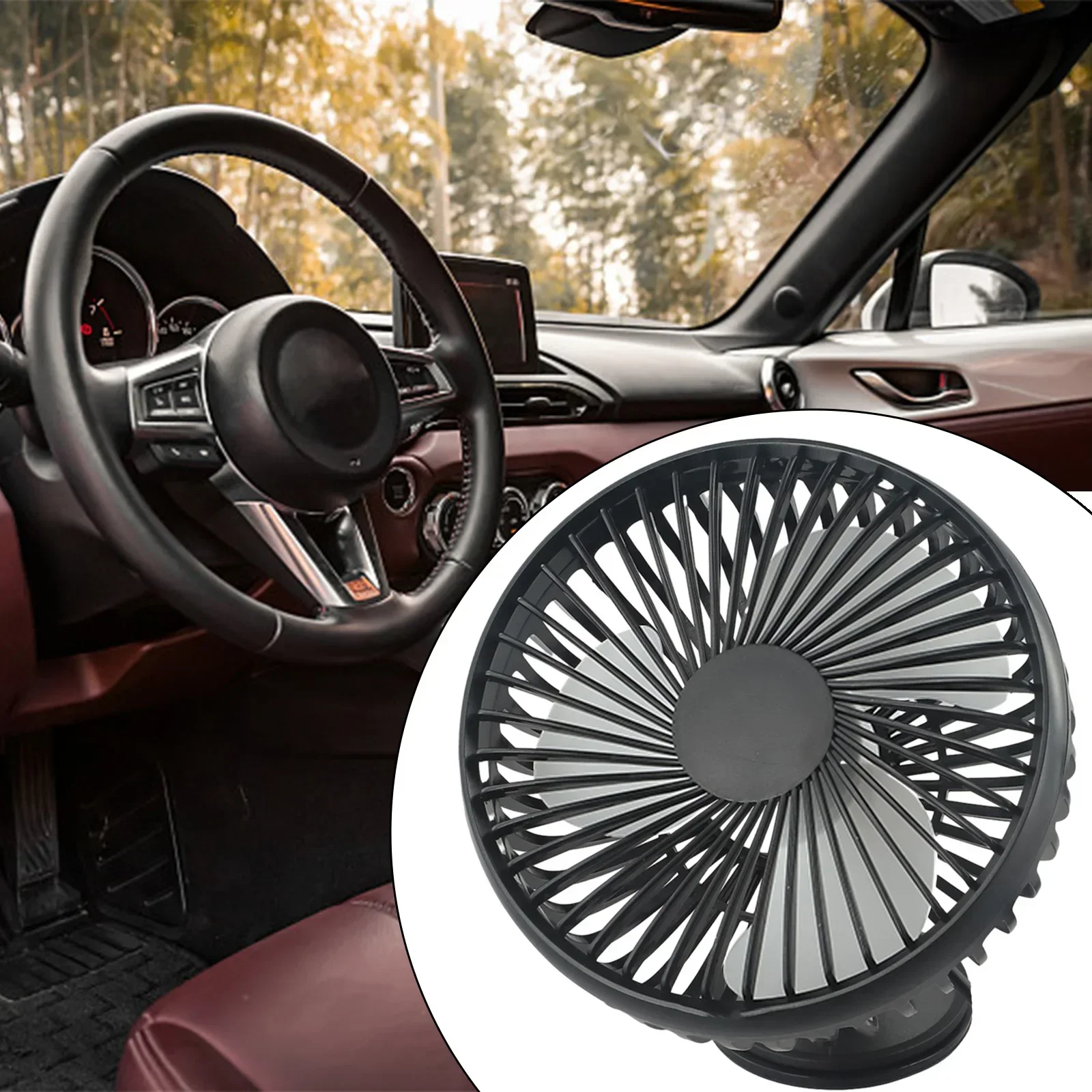 New Cooling Fan Suction Cup/stand Convenient Cooling System Dashboard Fan Holder Hot Day Summer Three-speed ABS