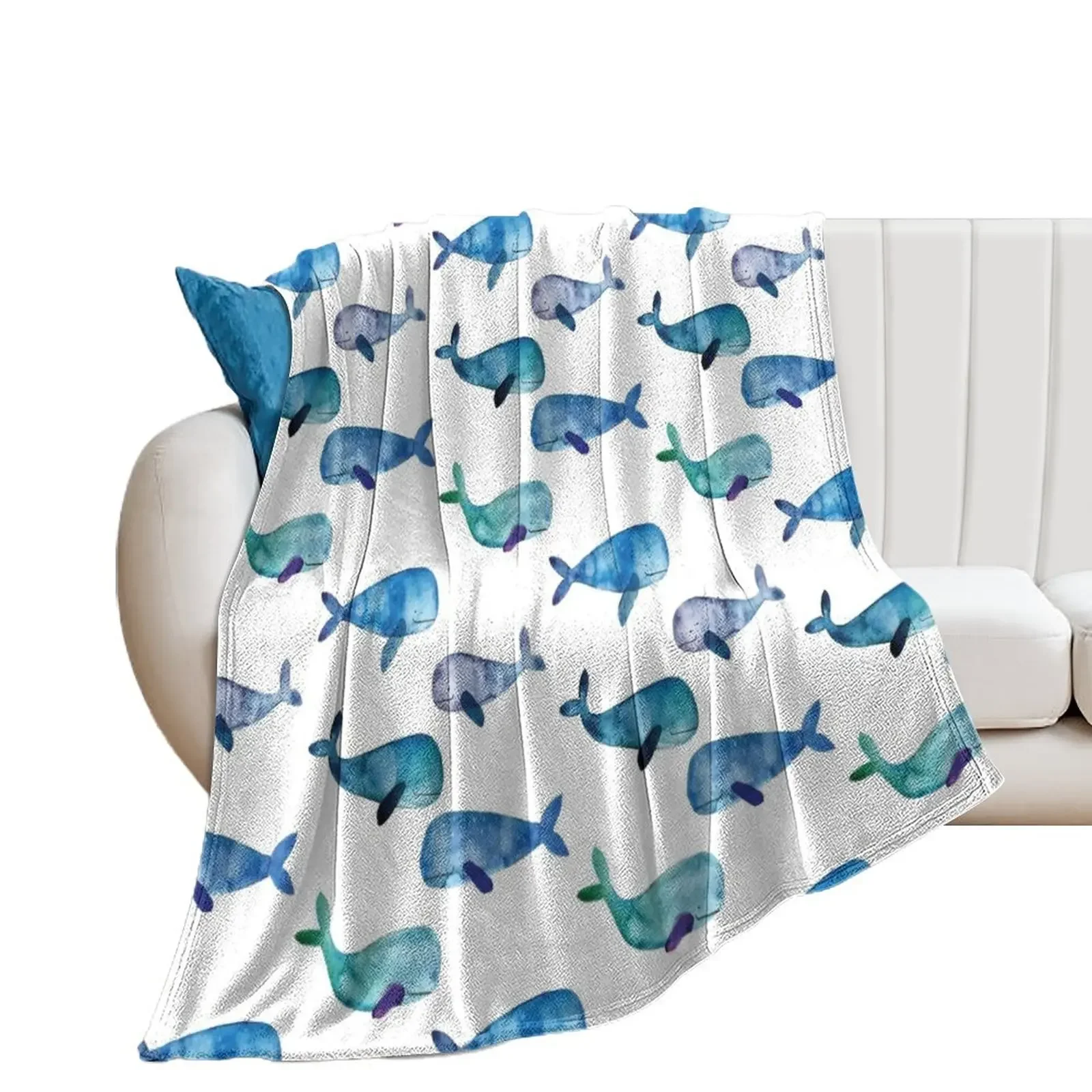 

Watercolour Whales Throw Blanket Blankets Sofas Of Decoration For Baby Sofa Blankets