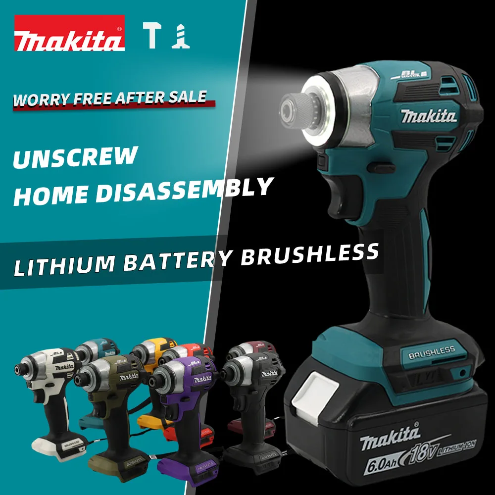 Makita DTD173 Brushless Cordless 18V Lithium Battery Impact Screwdriver Speed 3600RPM Home Electric Drill Power Tools