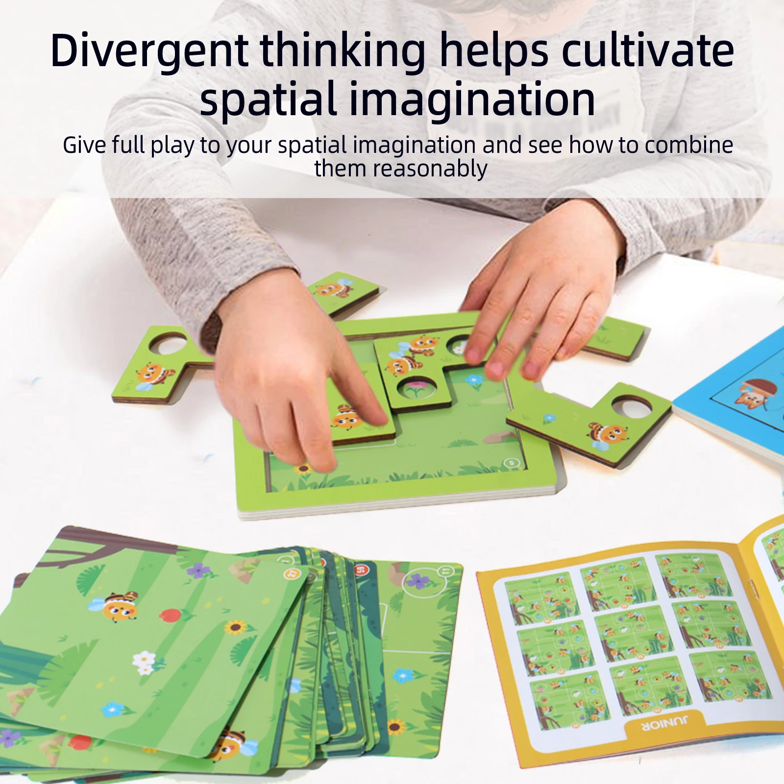 Educazione precoce Formazione del pensiero logico Giochi intellettuali Bambini Puzzle di api Puzzle Gioco da tavolo Giocattoli sensoriali di logica spaziale