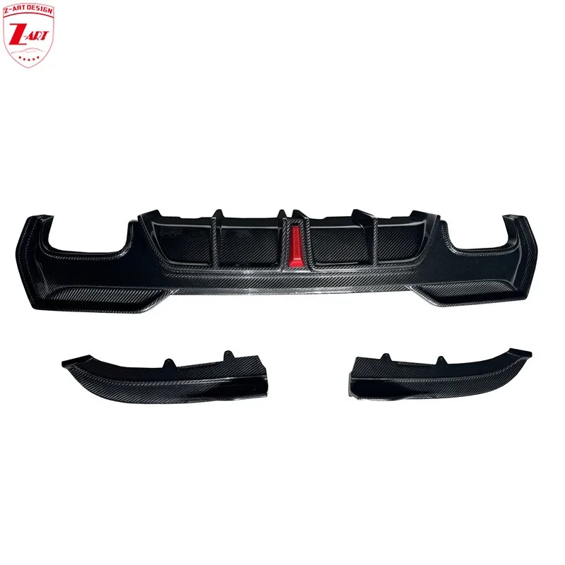 Difusor Trasero de Fibra de Carbono Seca Z-ART G22 para BMW G22, Alerón Trasero de Fibra de Carbono Seca para el Nuevo 4 Coupé 2020+ con Luz de Freno