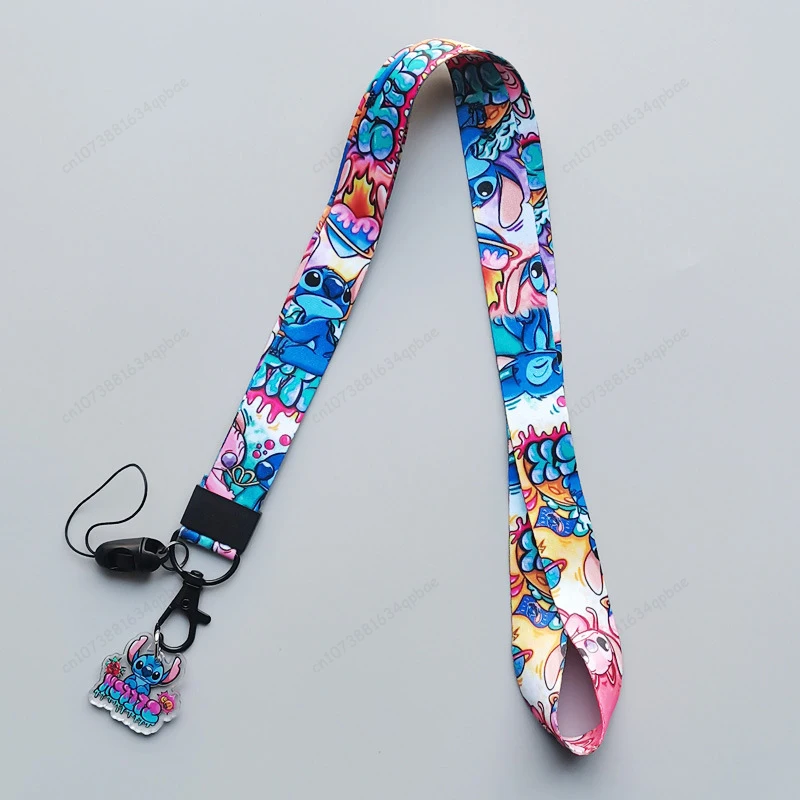 Kaarthouder Stitch Id-kaart Cosplay Accessoires Lanyard Neck Stitch Card Strap Cartoon Sleutelhanger Houder Touw Lariat