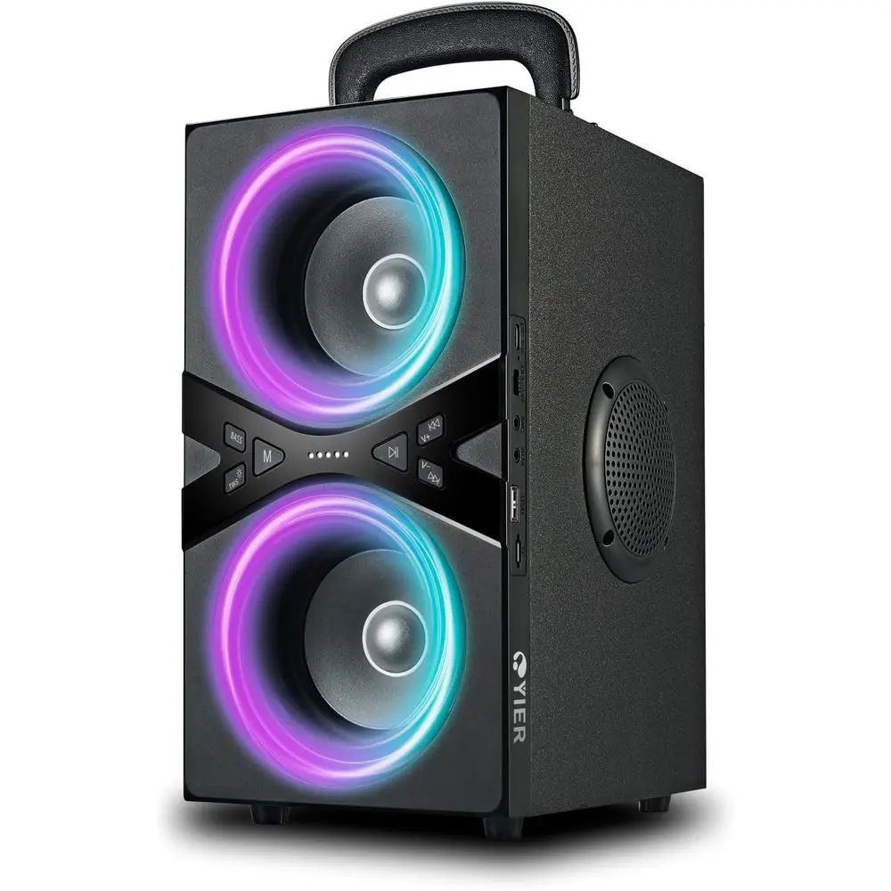 

Portable 80W Stereo Bluetooth Speaker with 100dB Loudness, LED Lights, Bass Boost, and Long Battery Life for Outdoor Parties