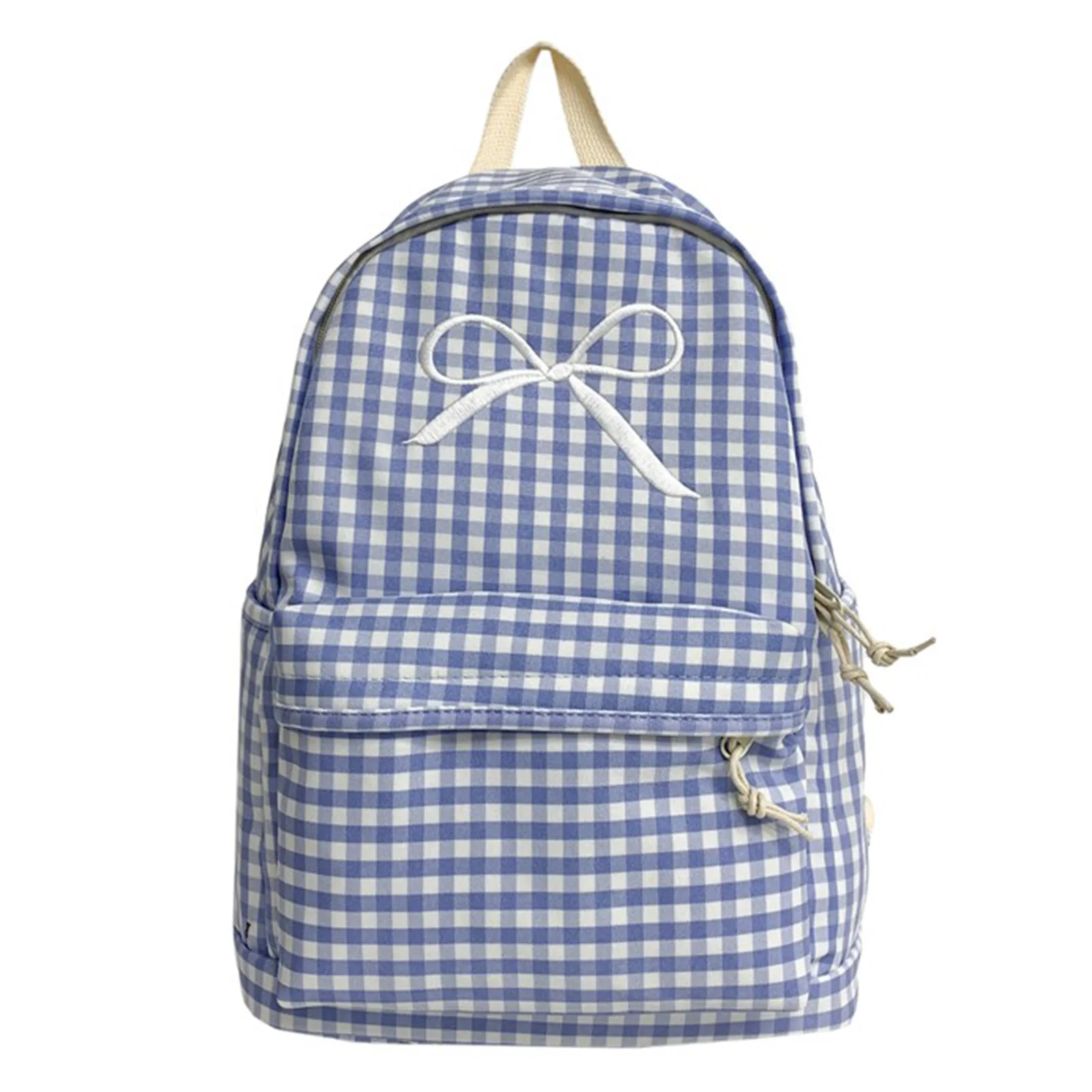 Stylish Campus Backpacks Large Capacity Soft Nylon Preppy Knapsack Multi-Pockets Casual Book Bags Commute Work Backpacks