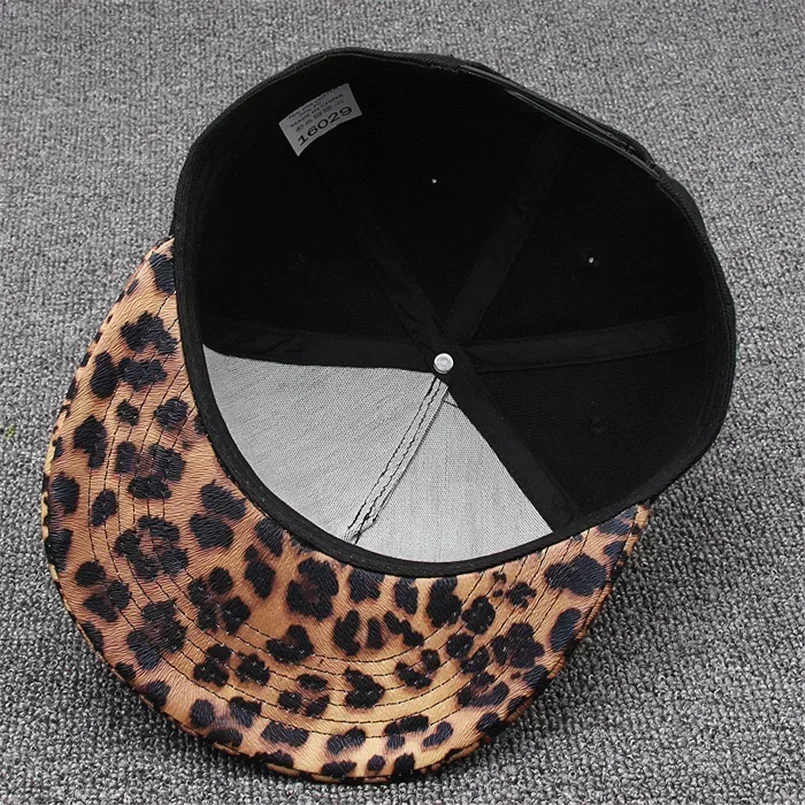 [TOHUIYAN] Leopard Snapback Cap Women Baseball Hat Autumn Flat Brim Hip Hop Caps Fashion Gorras Sport Caps Streetwear Men Hats