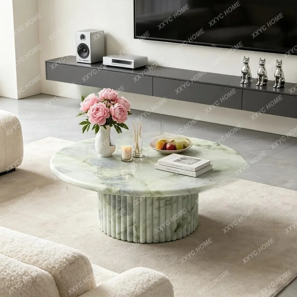 AA high-end natural marble round coffee table living room designer coffee table