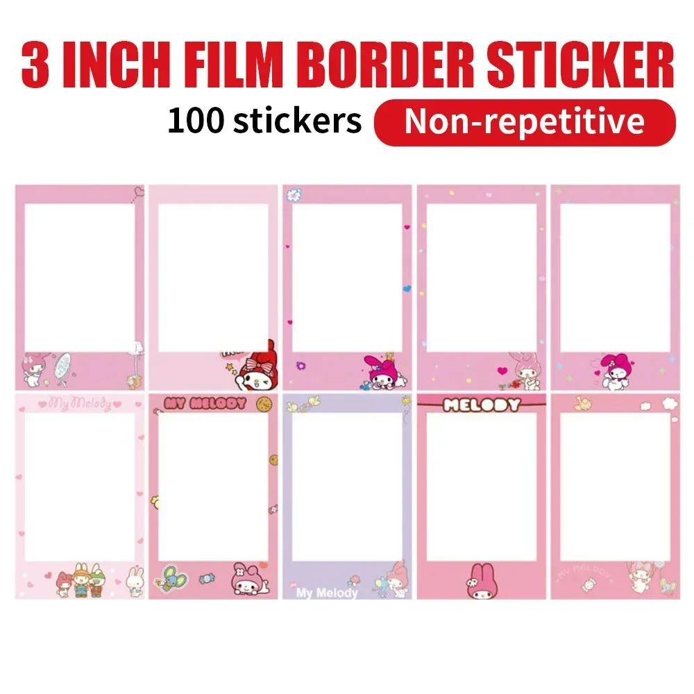 100 pc, Instax Frame Stickers,Photo Border Stickers for Fujifilm Instax Mini 12/11/9/8/70/40/25/90/liplay/evo Camera