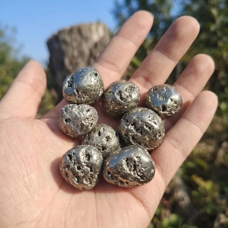 Natural Polished Pyrite Crystal Tumble Stones an Ideal Choice for Holiday Gifts And Collectibles, Perfect for Desktop Decoration