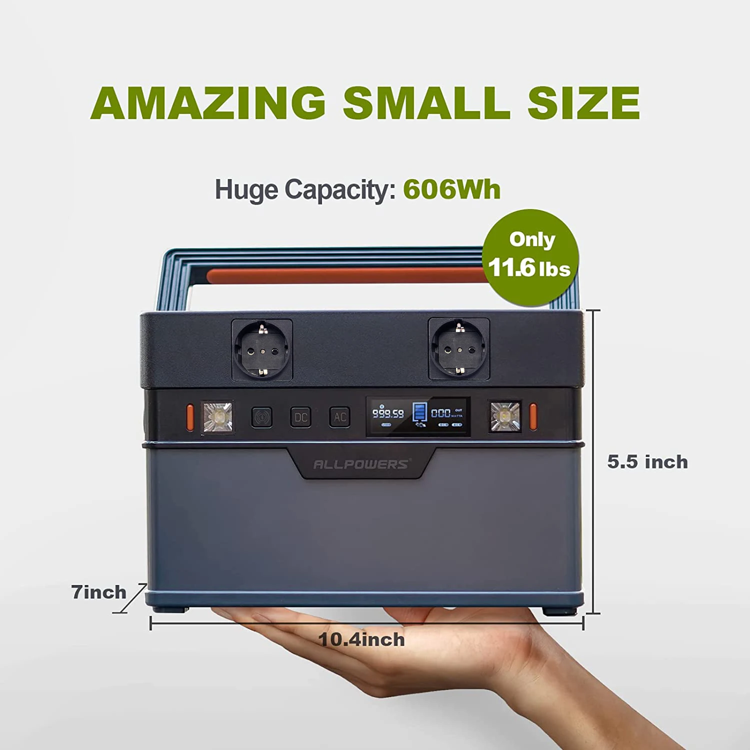 ALLPOWERS 캠핑용 접이식 태양 전지 패널 태양열 충전기, 700W 휴대용 발전소, 606Wh/164000mAh, 100W