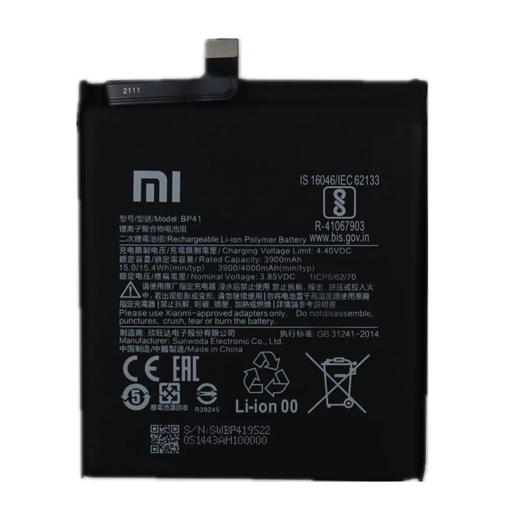 2024 Years Xiao mi Original Battery BP41 For Xiaomi Mi 9T Mi9T Redmi K20 Bateria High Quality 4000mAh Phone Battery In Stock