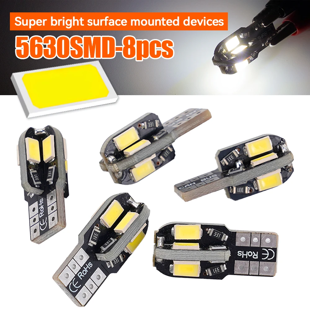 

5/10pcs 6000K Car Bulb T10 5630 8SMD Width Indicator Lamp License Plate Lamp Car LED Small Bulb For Car motorcycle truck SUV