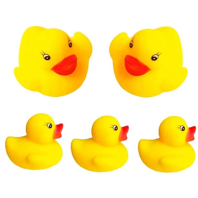 60-300pcs Squeaky Rubber Duck Duckie Float Bath Toys Baby Shower Water Toys for Swimming Pool Party Toys Gifts Boys Girls