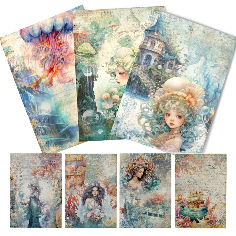 

Retro Scrapbooking Decoration Papers Original Design Girl Pearl Flower DIY Vintage Junk Journal Crafts Collection Rice Paper