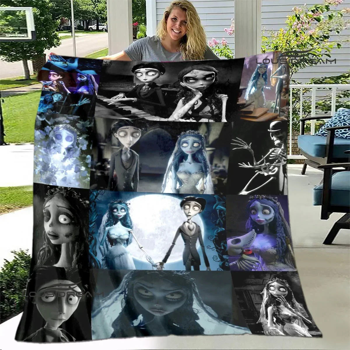 Corpse Bride Tim Burton Print Blanket Kids Warm Blanket Flannel Soft Cozy Blank…