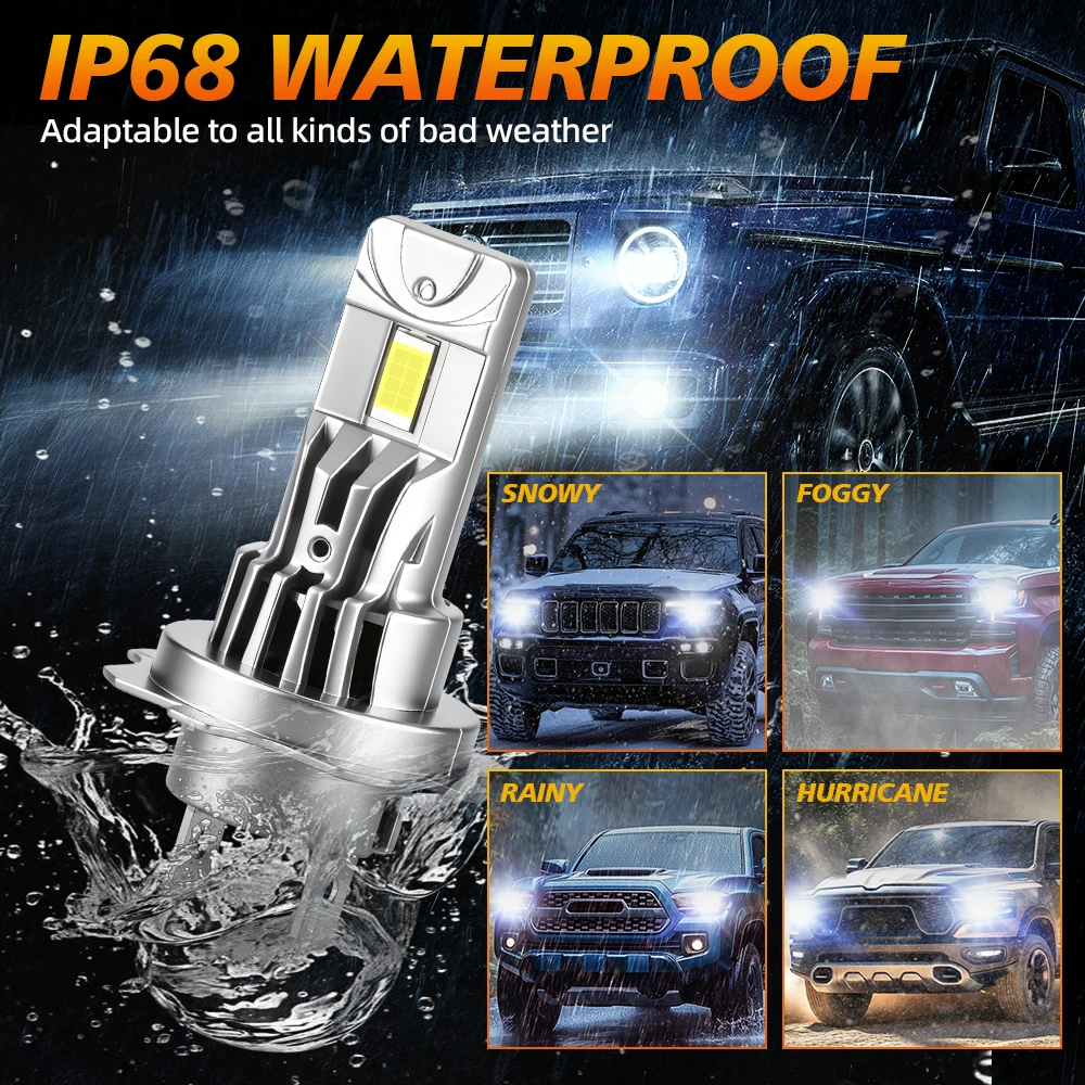 2Pcs LED H7 Headlights 12V Wireless Auto Bulbs For Jaguar XF X250 2007 2008 2009 2010 2011 Car Front Head Lampada 6000K 30000LM - view 6