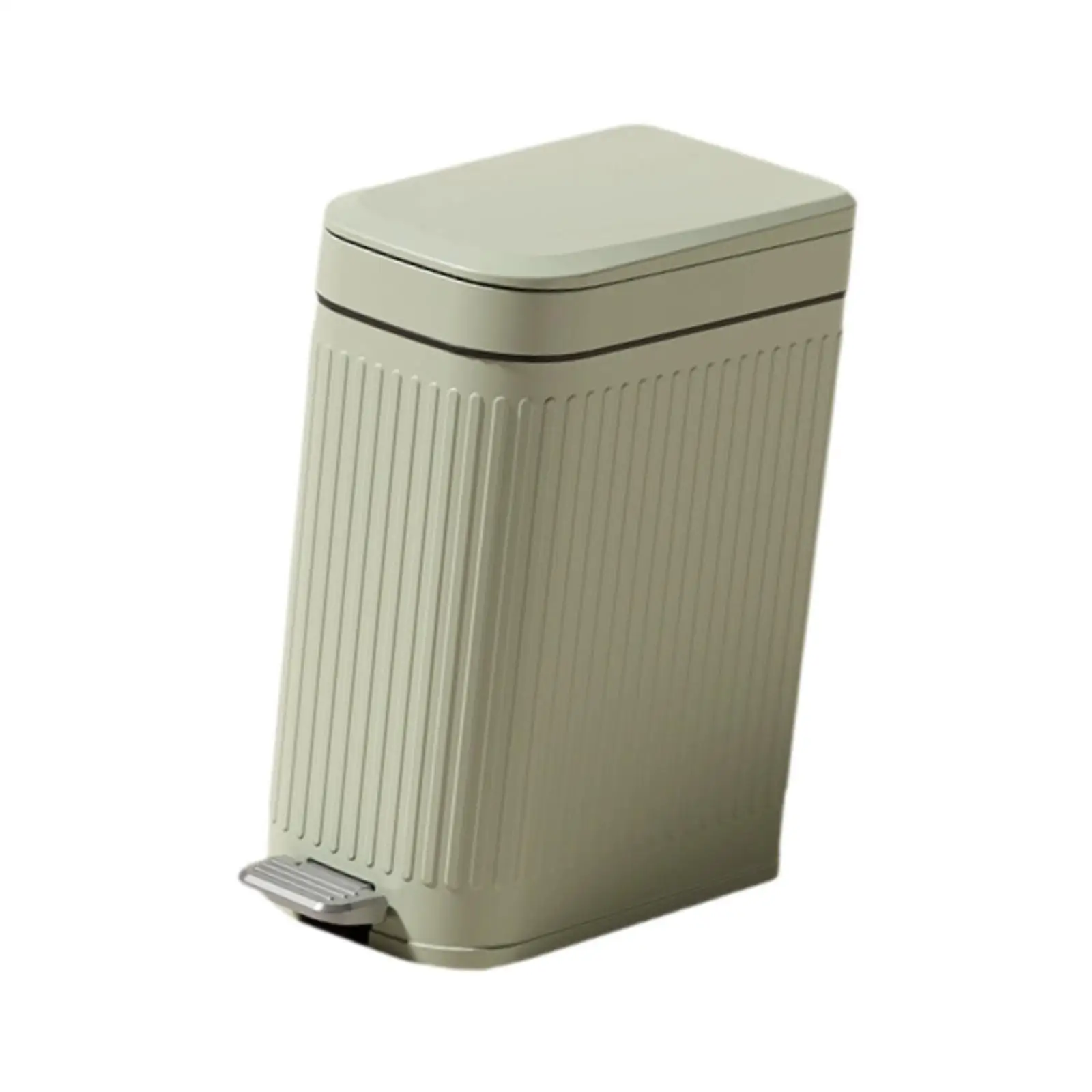 Foot Pedal Recycling Trash Can with Lid Small Rectangular Garbage Container Bin for Bedroom Office Toilet Waste Management