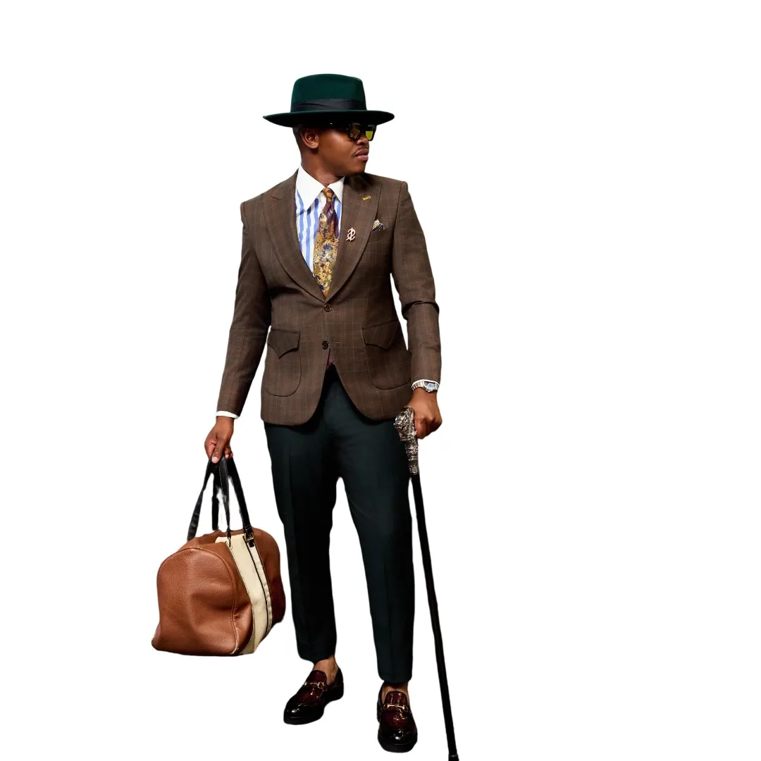 Leisure Men's Suit 2 Pieces Blazer Pants Two-Button Peaked Lapel Beads Appliques Wedding Work Business Formal Costume Size Color