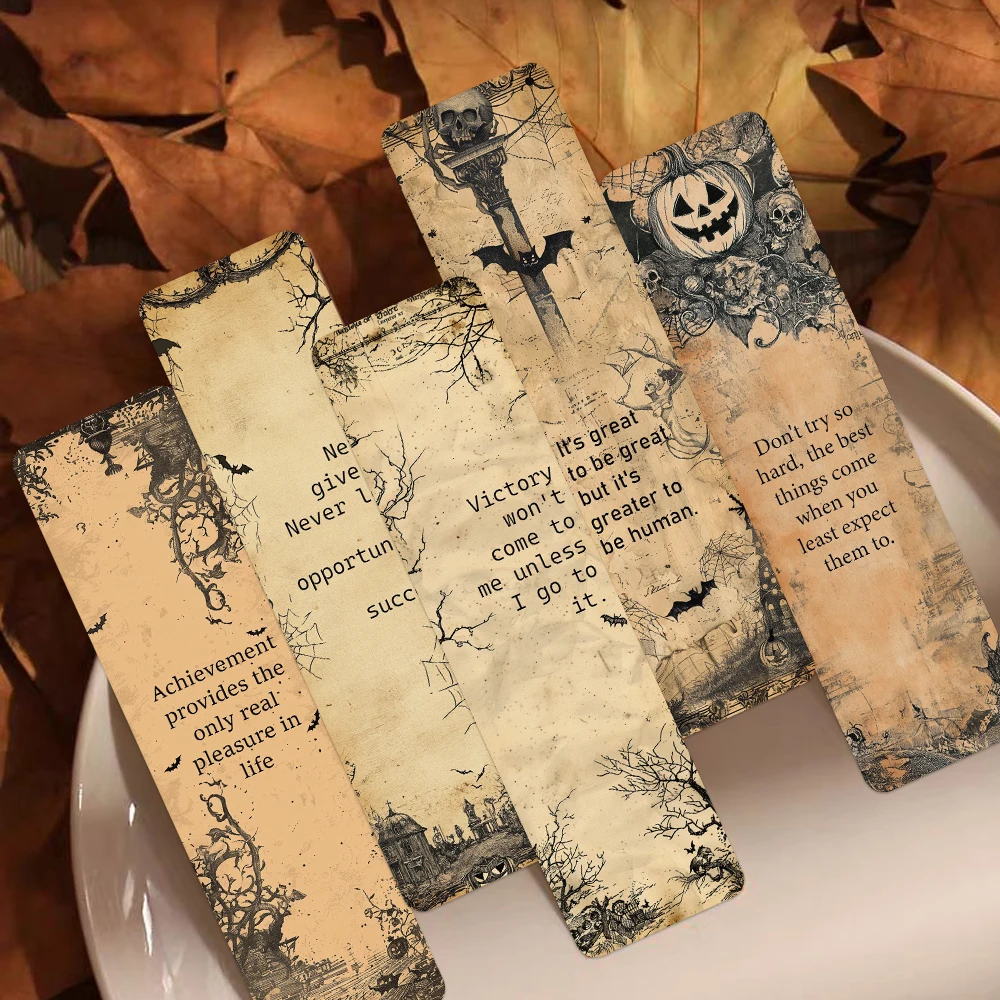 

30PCS Vintage Bookmarks Dark Inspirational Quotes For Students Paper Cards Decorative Book Pages Labeling Pages Book Markers DIY