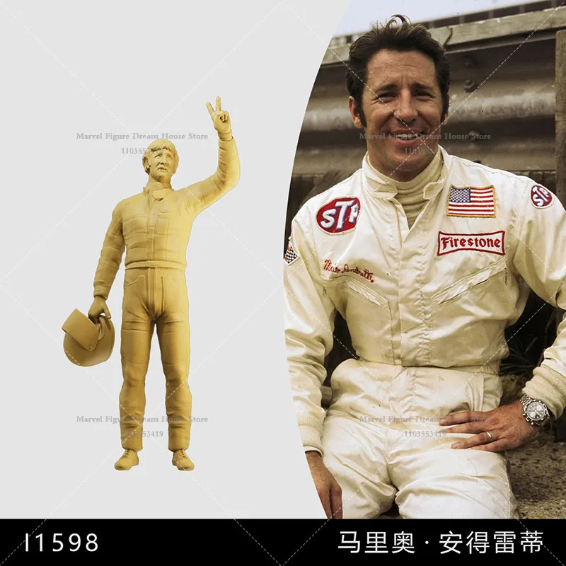 1/64 1/43 1/35 Scale Miniature Scene Doll Mario Andretti Italian Racing Driver World Champion Un-panited White Mini Male Figure