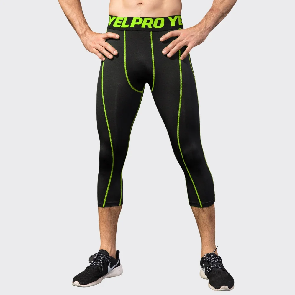 Men Compression Fitness Leggings Sportswear Sport Pants Running Tight Men Quick Dry Breathable Fit Gym Training Jogging Trousers