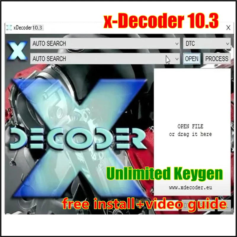 New XDecoder 10.3 with Unlimited Keygen DTC Remover DTC OFF Delete Software Disable Error off DTC Remover for many Laptops