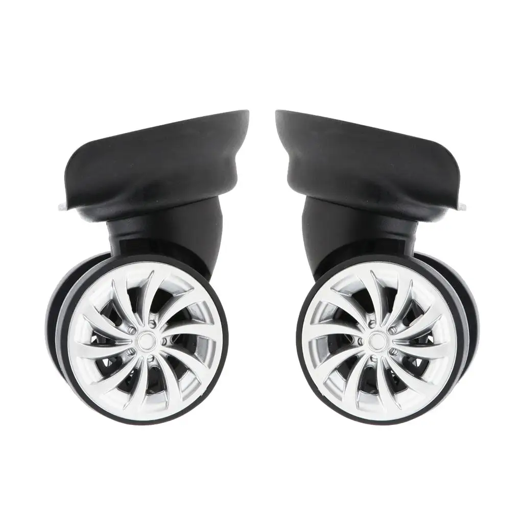 1 Pair Universal Suitcase Luggage Casters ReplacementDual Roller Wheels for Travel Case- Loading Bearing