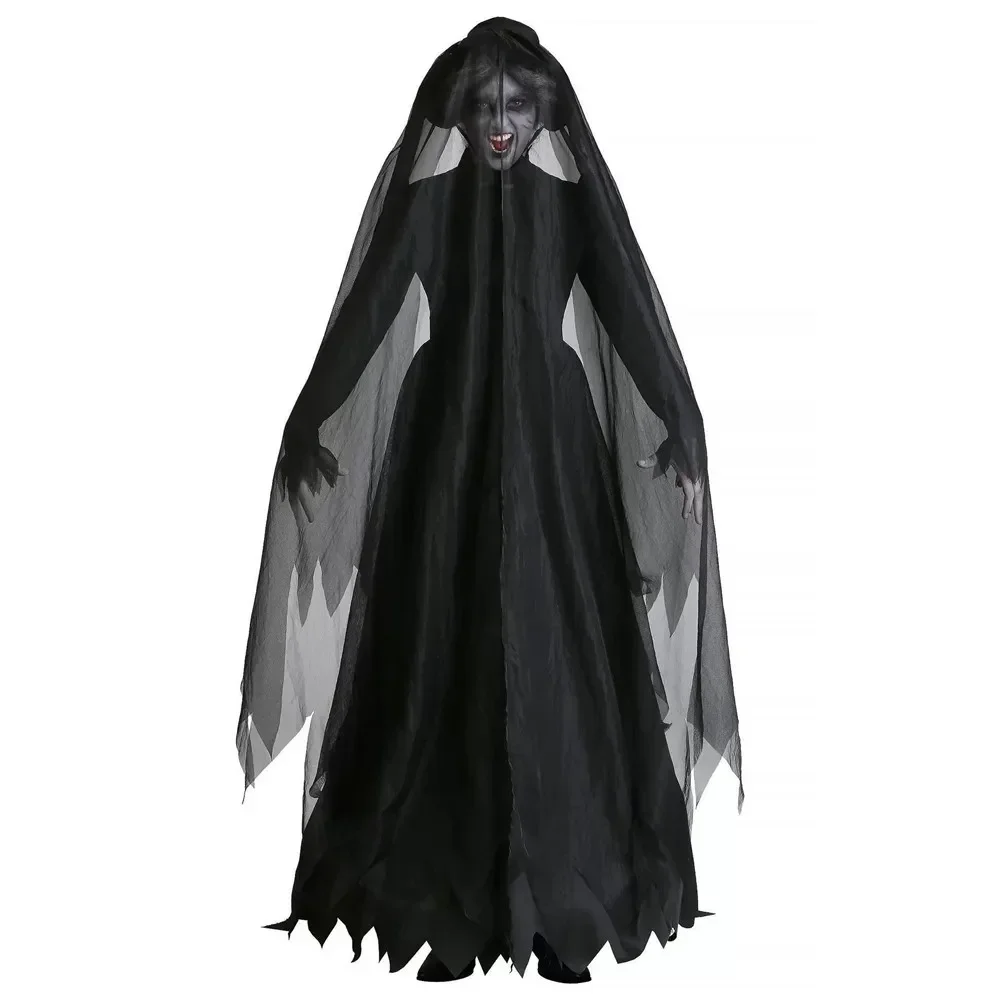 Women Zombie Ghost Bride Witch Vampire Cosplay Costume Game Horror Demon Black Dress Halloween Stage Costumes