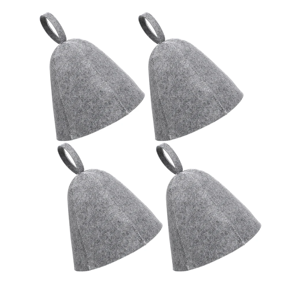 

4pcs Felt Sauna Hat Thickened Bath Cap Hair Protector Spa Accessory Lightweight Comfortable Household Supply