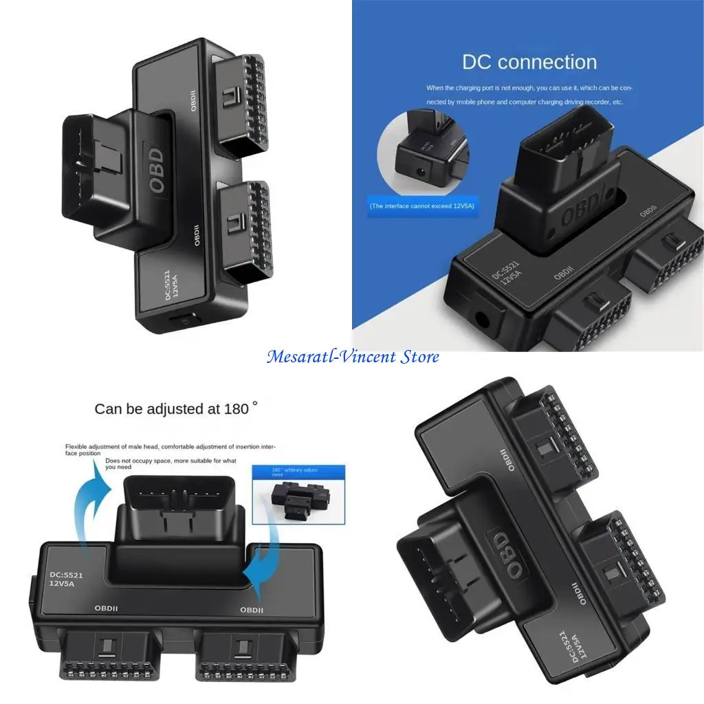 

A70F OBD Expansion Cable with DC5521 OBD2 Divided Into Two Adapter Wire