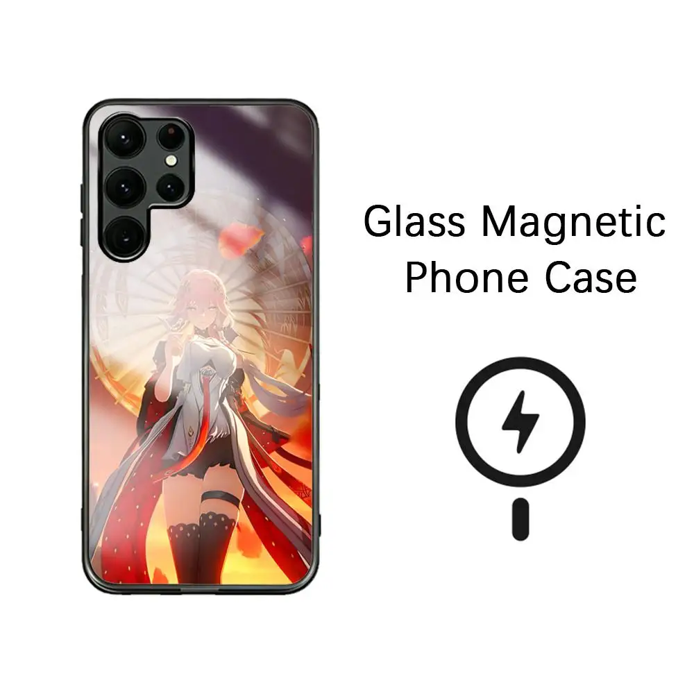 Hot Anime Wuthering Waves Changli Phone Case For Samsung S26 S25 S24 S23 S22 S21 S20 Plus Ultra Note20 Glass Magnetic Case