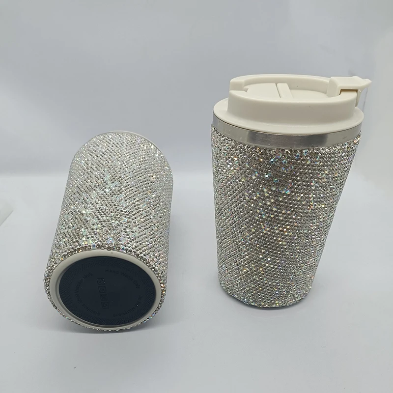 Imagem -06 - Bling Rhinestone Tumbler Caneca de Café Frasco de Vácuo de Copo Isolado Portátil Garrafa de Água Térmica de Viagem Mantenha Frio Aço Inoxidável