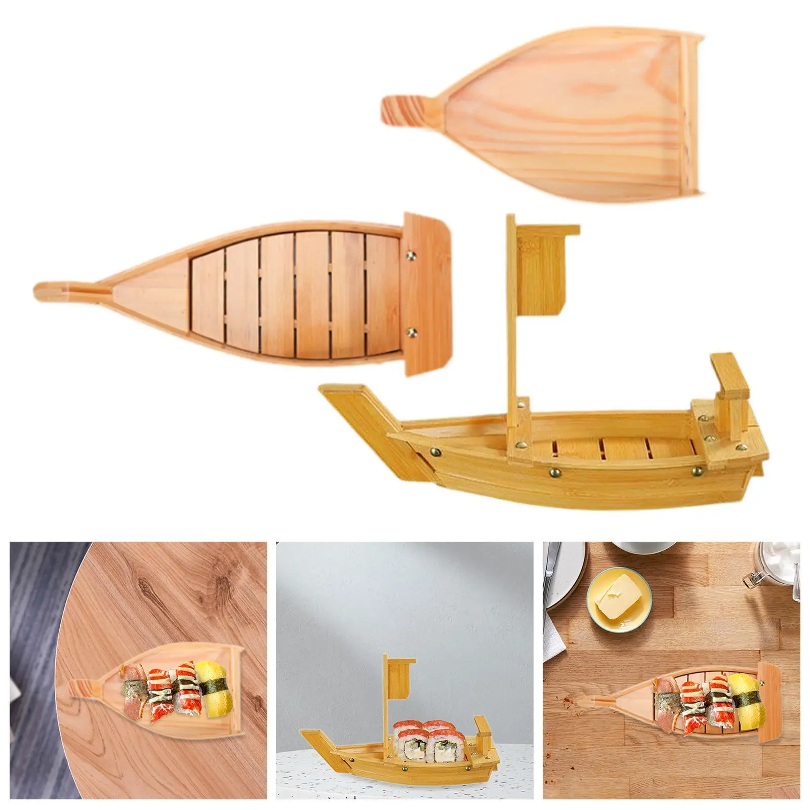 Sushi Boat Plate Salad Multipurpose Decorative Bowl Boat Food Container Sushi Dish for Kitchen Tea House Catering Cafe Bar